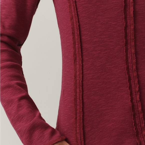 Pilcro Raspberry Stitched Long Sleeve Top - Picture 3 of 4